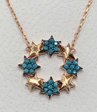 Sterne Kette  Türkis 925er