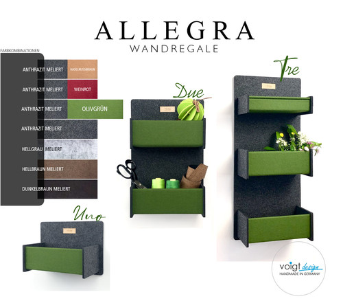 Hängeregale allegra aus filz - allegra,