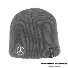 Original Mercedes-Benz Fleece Beanie schwarz und grau Teddy-Fleece