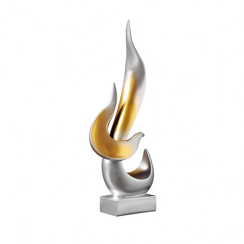 Flammenskulptur silber mit - in,