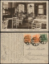 Ansichtskarte Hochheim-Erfurt Herrenkrug - Sansouci - Gastraum 1921