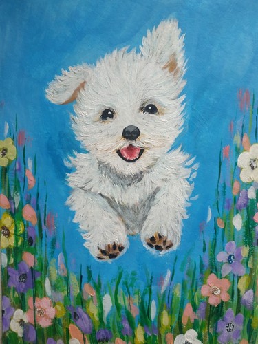 Hund tiermalerei original - hund,