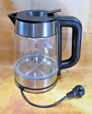 ?GLAS Heißwasserkocher, Edelstahl gebürstet,- ca. 1,7 L, blaue LED Beleuchtung.