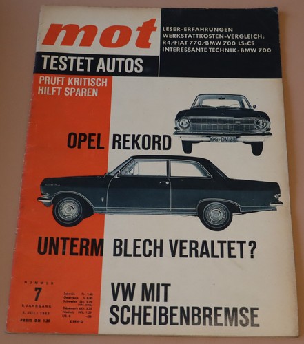 Mot 1963 opel rekord bmw - opel, a,
