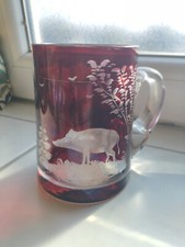 Böhmisches glas humpen - glas, rot