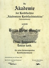 Diplom Urkunde Ehren Doktor