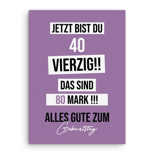 Geburtstagskarte lustig - , 40