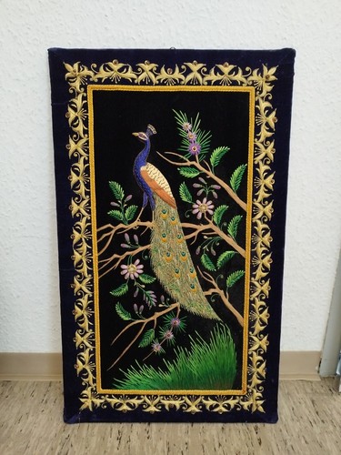 Zardozi wandbild indien samt - wandbild,