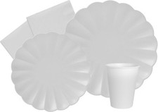 - Party Tischset Party Flower Shape 8 Personen 44 tlg Teller Becher Serv...