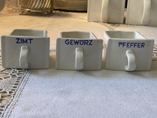 1x Schütte Lade Ersatz  Gewürzregal Keramik  bl. Schrift Zimt, Gewürz od.Pfeffer