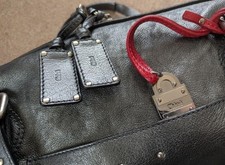 CHLOE Mr Paddington Metalic grau silber Ledertasche Unisex authentisch #E-735