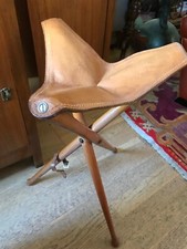 Antiker Leder Hocker Wanderung Kolonialstil Jagd klappbar England