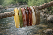 Armband Acryl Gelb marmor-look
