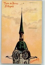 13901118 - Bern St Esprit Kirchturm sign E. S. Delvaux Kirche