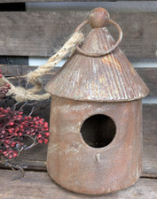 ❤ Süßes  Vogelhaus zum hängen Metal Edelrost rustikal Garten ❤