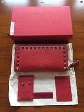 ?VALENTINO?GARAVANI ?SEGELDBÖRSE ?Rockstud Wallet Leather Rouge Pur.