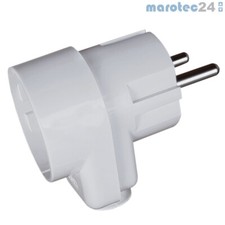 Schuko Stecker mit Steckdose Schutzkontakt-Stecker Durchgangs-Zwischenstecker