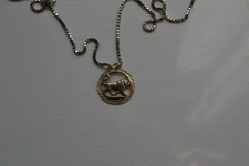 Panzerkette 50 cm , 925 Silber , mit Sternzeichenanhänger Löwe