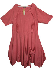 La Bass Coral Linen Dress XL