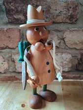 Vintage Deutsche Bergsteiger Figur Holzpfeife Rauchen 17 cm Atemberaubende Details