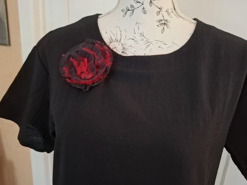 Brosche rose filzblüte - brosche,