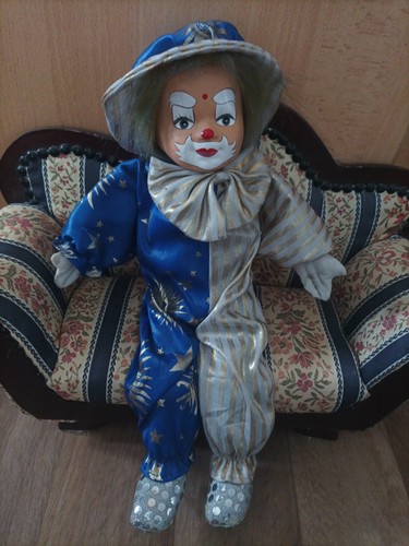 Clown puppe keramikkopf - clown, puppe,