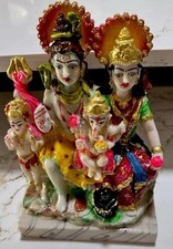 Hindu Familienstatue - Shiva, Parvati, Ganesha, Kartikeya God Statue ModeL Diwali