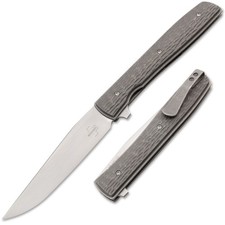 BÖKER PLUS® Urban Trapper Jigged Titanium Gentleman-Taschenmesser EDC VG-10 Grau