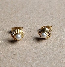 Pandora Shine Muscheln Ohrstecker mit Süßwasserperlen. 