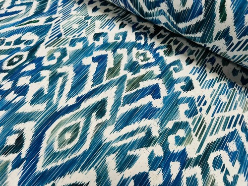 Blau grün ikat blumen fächer - blau,