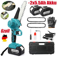 6 Zoll Akku Mini Kettensäge Elektro Akku Handkettensäge w/2x Akku für Makita 18V
