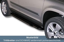 Trittbretter SCHWARZ für SKODA Yeti 5L 2010> Edelstahl Ø50mm mit TÜV