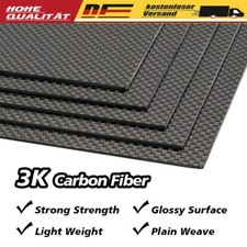 Carbon Platte 200mm * 300mm Hochglanz 0,5mm 1mm 2mm 3mm CFK Kohlefaser Plate 3K