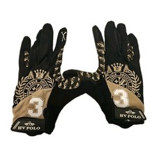 HV Polo Damen Reithandschuhe schwarz beige  Gr S Krone Motiv