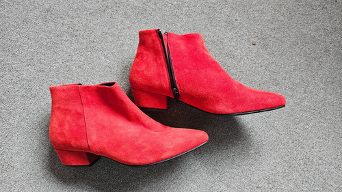 Rote wildlederstiefeletten - wildlederstiefeletten,