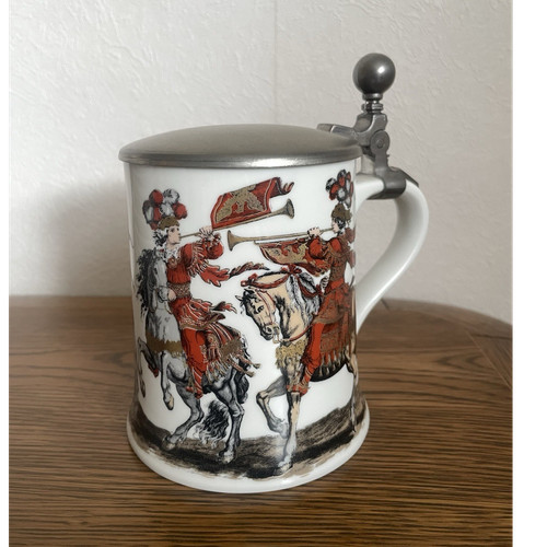 Rein zinn porzellan bierkrug - zinn, porzellan-bierkrug