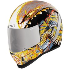Icon Airform Warthog Integralhelm silber Motorradhelm Helm Sonnenvisier
