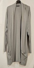 That´s me Strickmantel Strickjacke Cardigan  Taschen offen Hellgrau Gr. 44