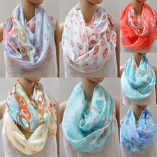 Seide Oval punkte Tuch Loop Schal Halstuch Schals Rundschal Schlauchschal Tücher