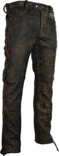Lederhose an den seiten geschnürt in braun Bikerjeans Lederjeans Rockerhose 