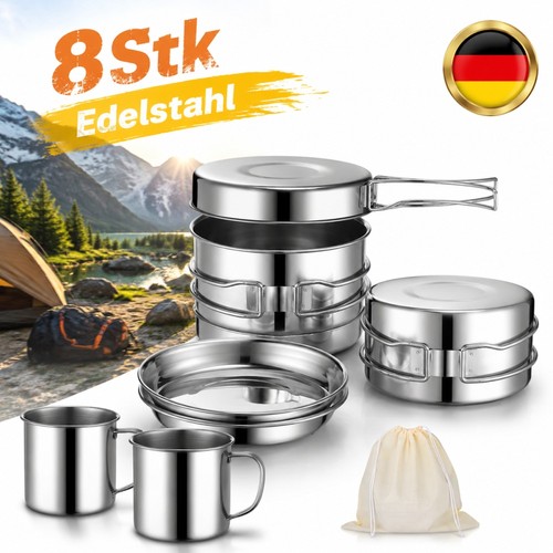 Edelstahl camping kochtopf - 8x,