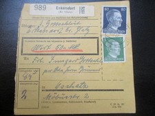 #1724 Paketkarte aus ECKERSDORF (Kr Glatz) nach Oschatz