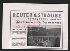 HALLE/SAALE, Werbung 1935, Reuter & Straube AG Stahlbrückenbau Stahlhochbau