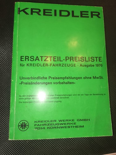 Kreidler ersatzteil preisliste - kreidler,