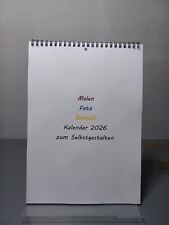 1 stück Foto / Bastelkalender Weis zum Selbstgestalten Größe A4 für 2026 jahr