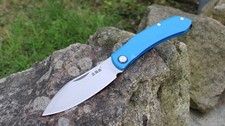 SanRenmu Messer 7315-GI Slipjoint 12C27 Sandvik Stahl §42a konform G10 BLUE