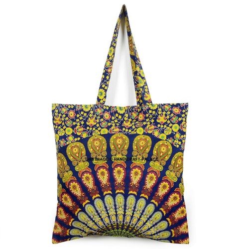 Einkaufstasche pfau mandala - einkaufstasche,