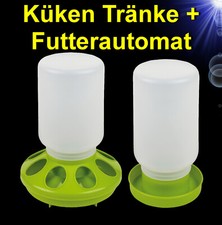 Vogel Geflügel 🐤 KÜKEN FUTTERAUTOMAT ➕ TRÄNKE SET 🐤 Wachteln Hühner Zubehör