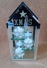 FORMANO  Weihnachtsdekoration Spiegelhaus XMAS mit 3 LED Kerzen (ohne Batt.)