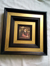 älterer sehr breiter Barock Wellen Bilderrahmen  Glas Druck 41 cm x 39,5 cm